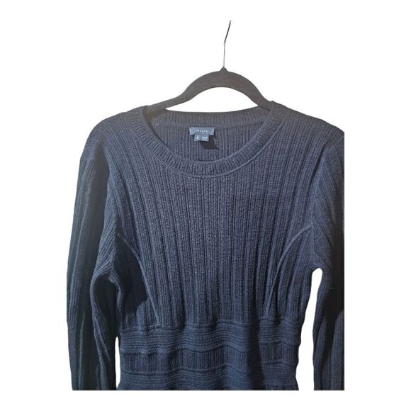 THEORY Evian Stretch Chloh Wool Knit Sweater Dress - Size Large - Picture 4 of 8